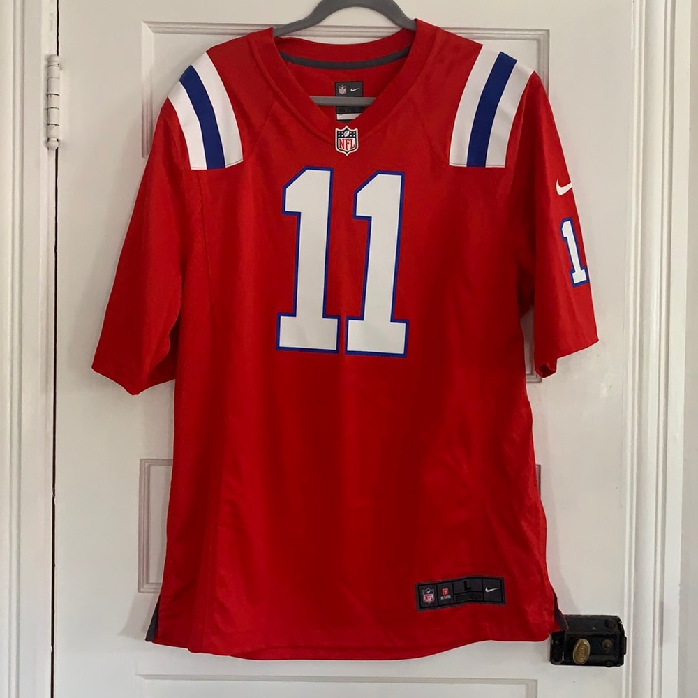 Julian Edelman L Retro Red NFL Patriots Jersey
